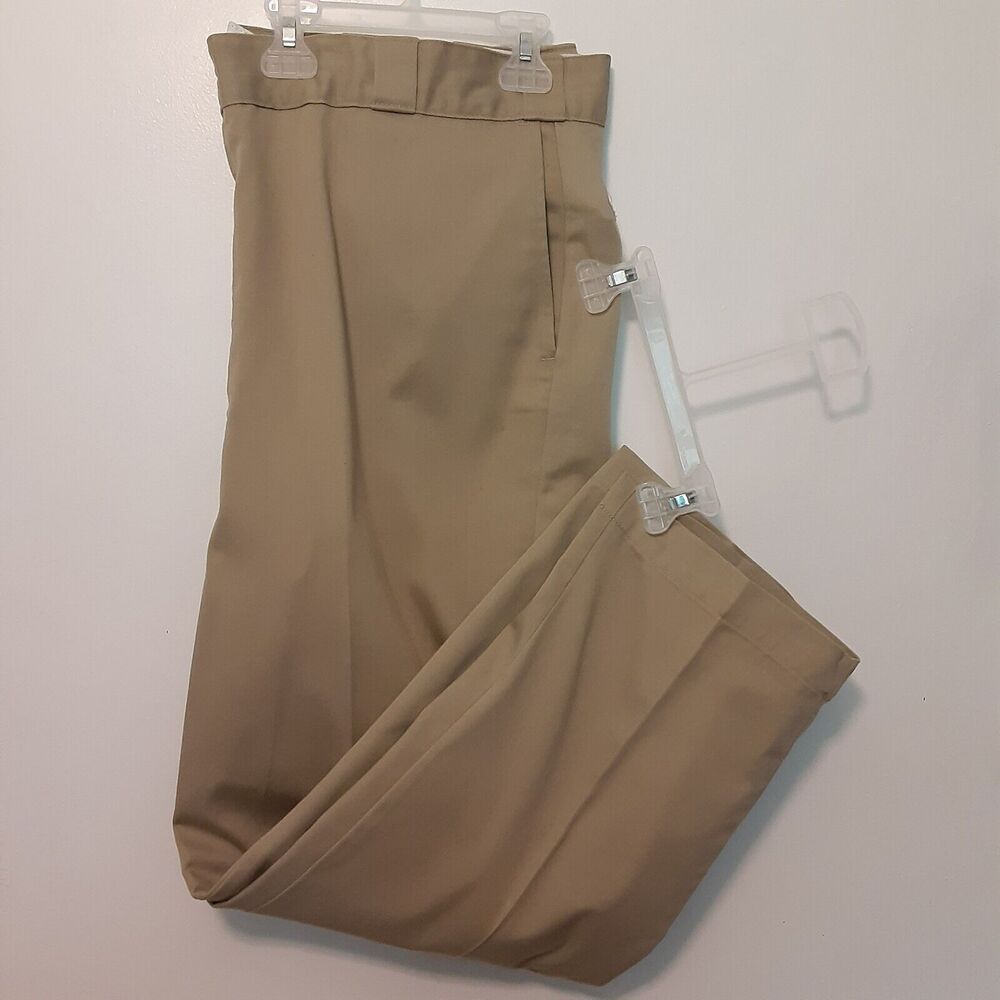 Vintage Dickies Pants Mens 44x29 Beige Twill Blend Workwear Slacks Made In USA